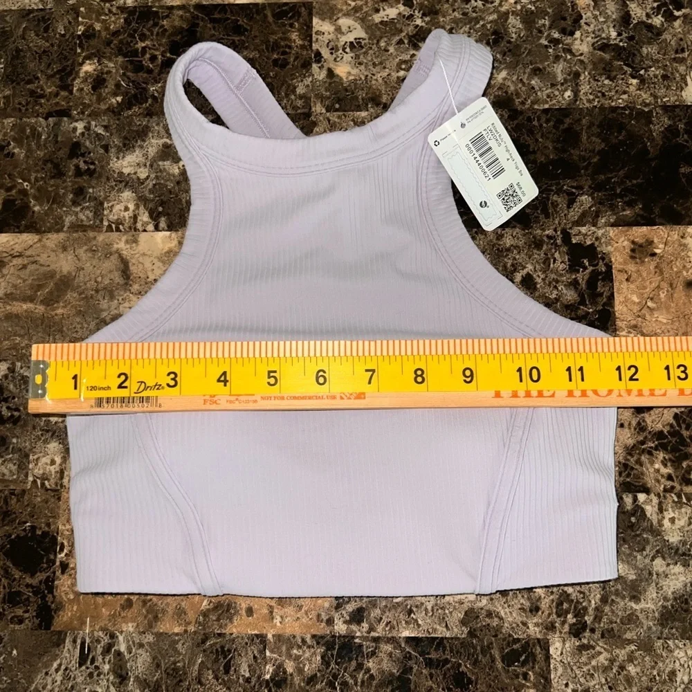 LULULEMON ribbed NULU high neck yoga bra lavender color size 4 NWT